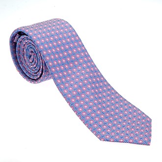 Blue/Pink Circles 100% Silk Tie