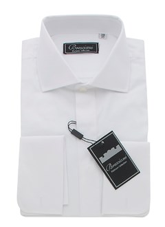 Bresciani White Modern Fit French Cuff Shirt