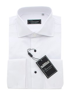 Bresciani White Modern Fit Tuxedo Shirt