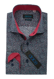 Navy & Red Floral Slim Fit Dolce Shirt
