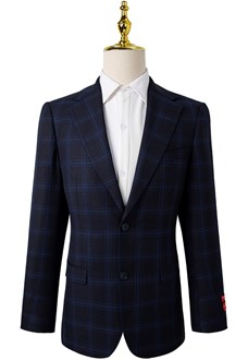 Black & Blue Check Guabello Fabric- GB Slim Fit SJ 