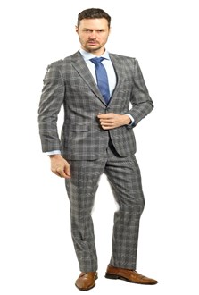 Be Bold Check Wool & Cashmere Suit (Red Label)
