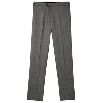 Grey Herringbone GB Slim Fit Pants 