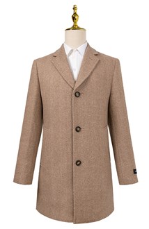 Beige Herringbone RGB Overcoat 