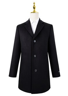 Black Wool & Cashmere Overcoat