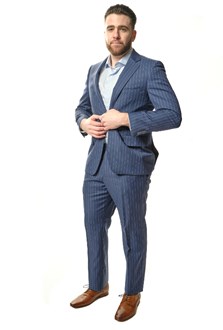 Blue Power Stripe Suit