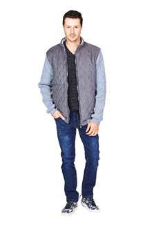 Grey Suede & Knit RGB Coat Jacket
