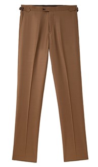 Medium Brown Bresciani Modern Fit French Blue Pants 