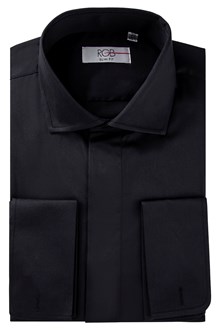 RGB Redline Black Slim Fit French Cuff Shirt 